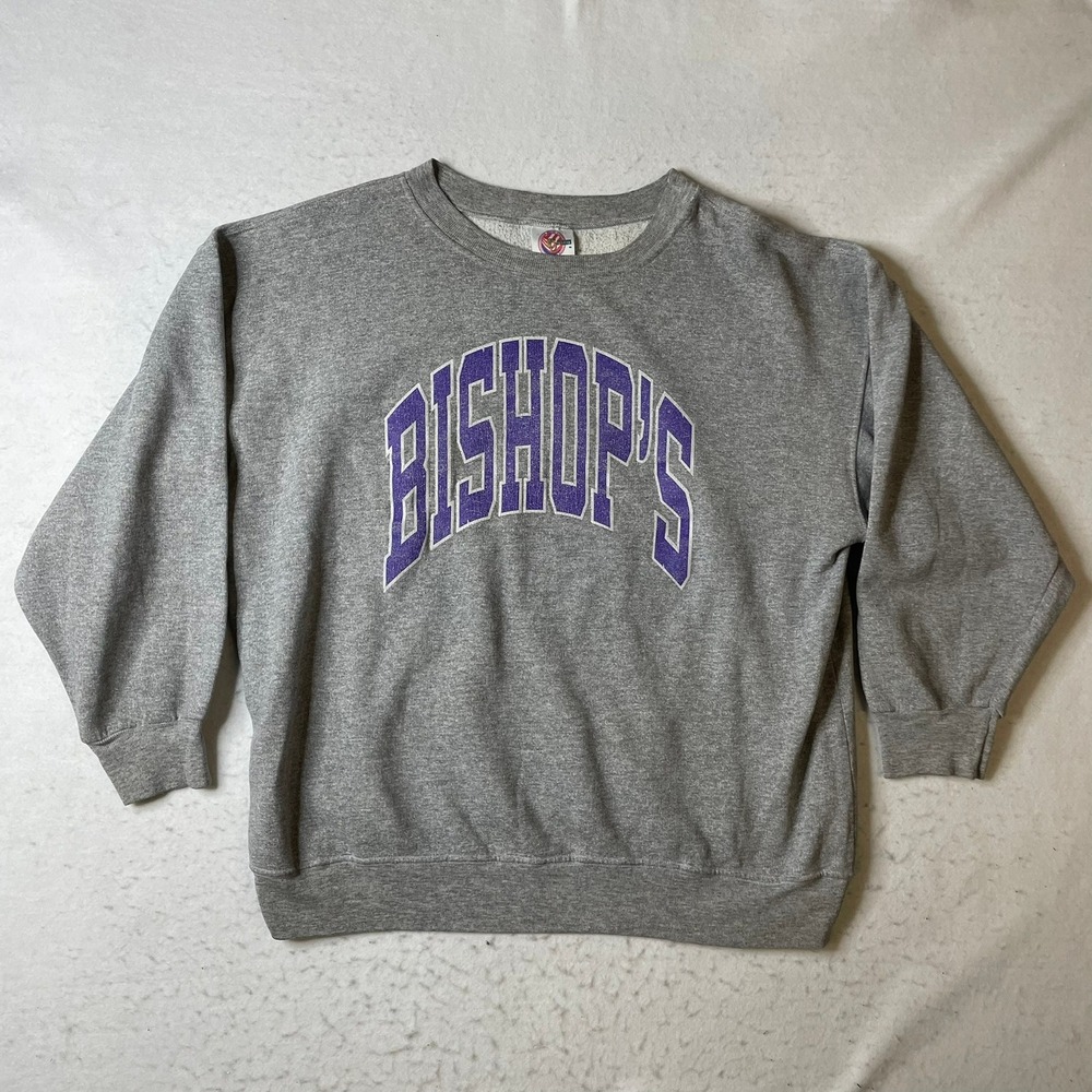 US Sweats Sweatshirt Mens XL Gray Bishop's Graphic Crewneck Long Sleeve Pullover
